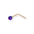 Piercings de nez en or 9 carats avec opale colorée de 2,5 mm