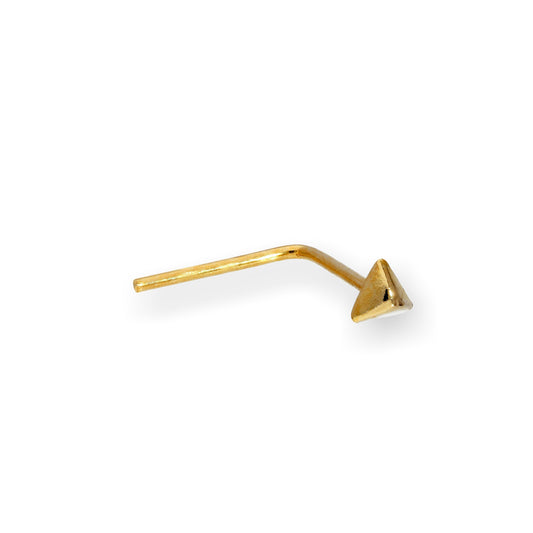 Piercing de nez triangulaire 3D en or 9 carats