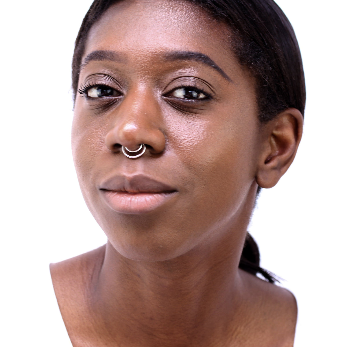 Faux septum en argent sterling avec double fer à cheval