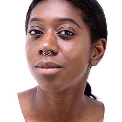 Faux septum en argent sterling avec double fer à cheval
