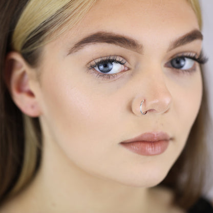 Anneau de nez segmenté en argent sterling 24Ga 12 mm