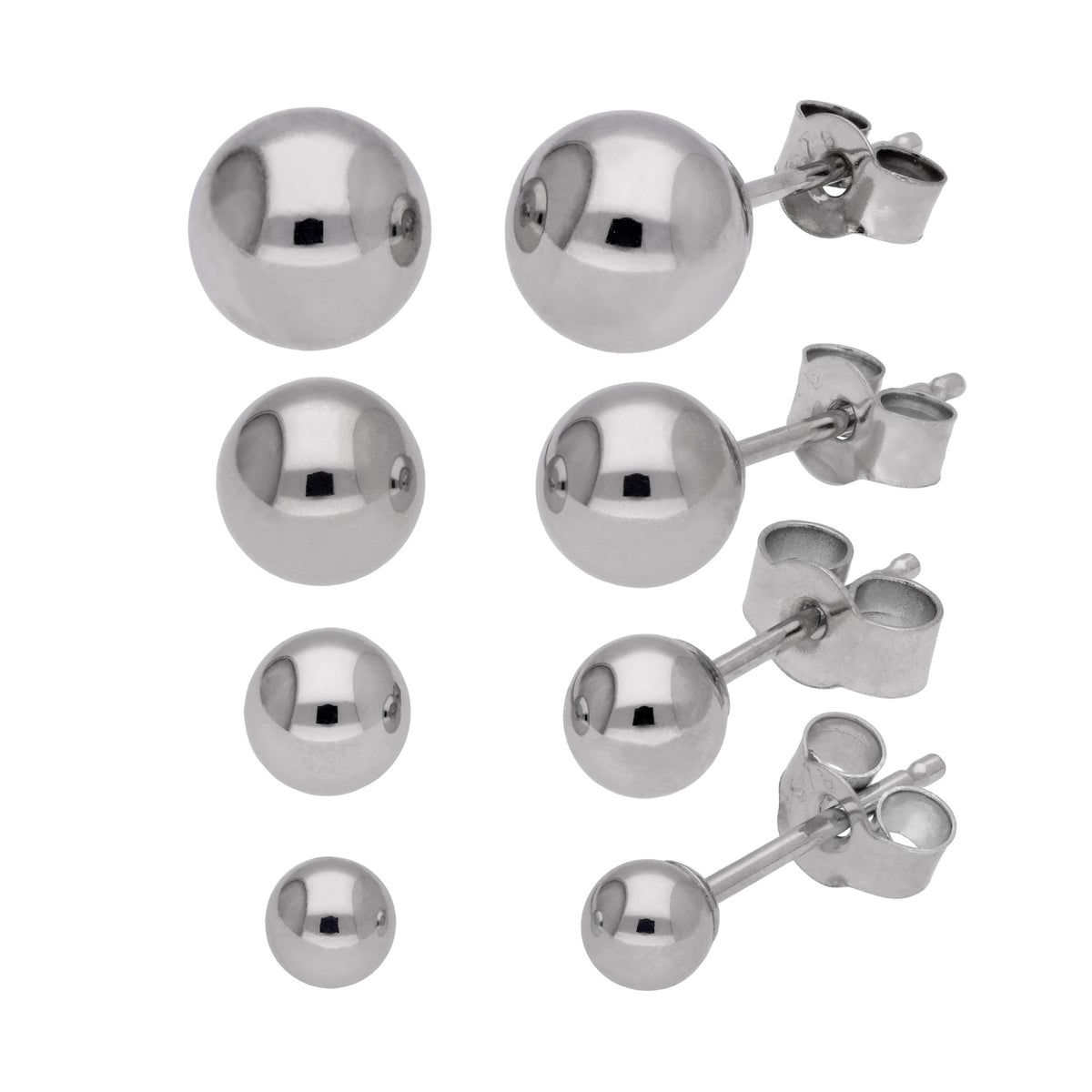 Boucles d'oreilles à tige en or blanc 9 carats