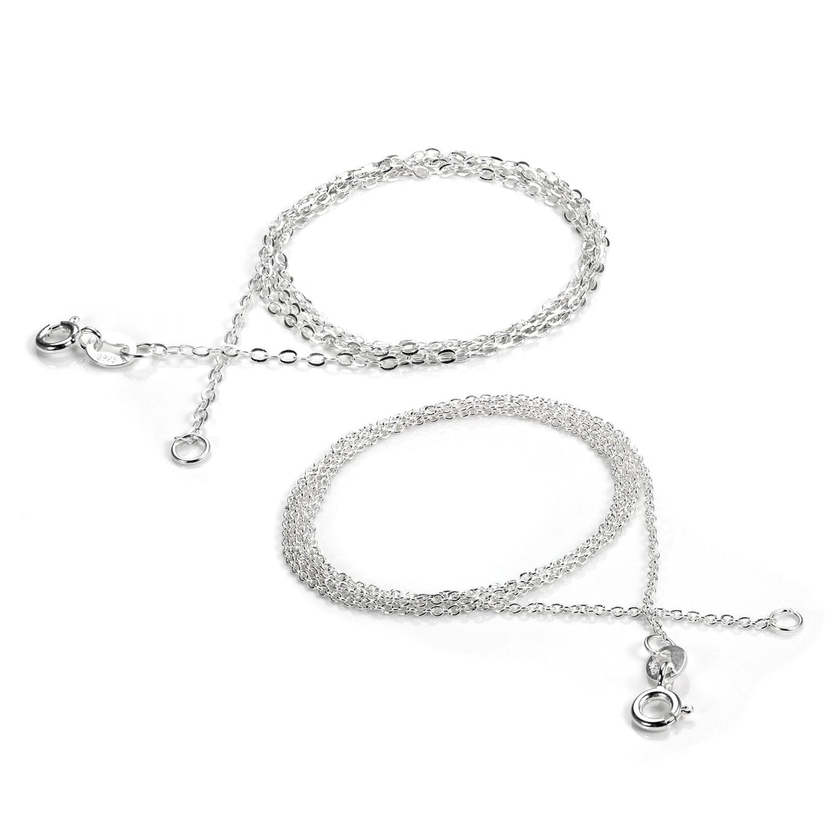 Ensemble de chaînes texturées en argent sterling de 45 cm