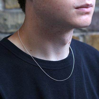 Chaîne à billes en argent sterling de 1 mm