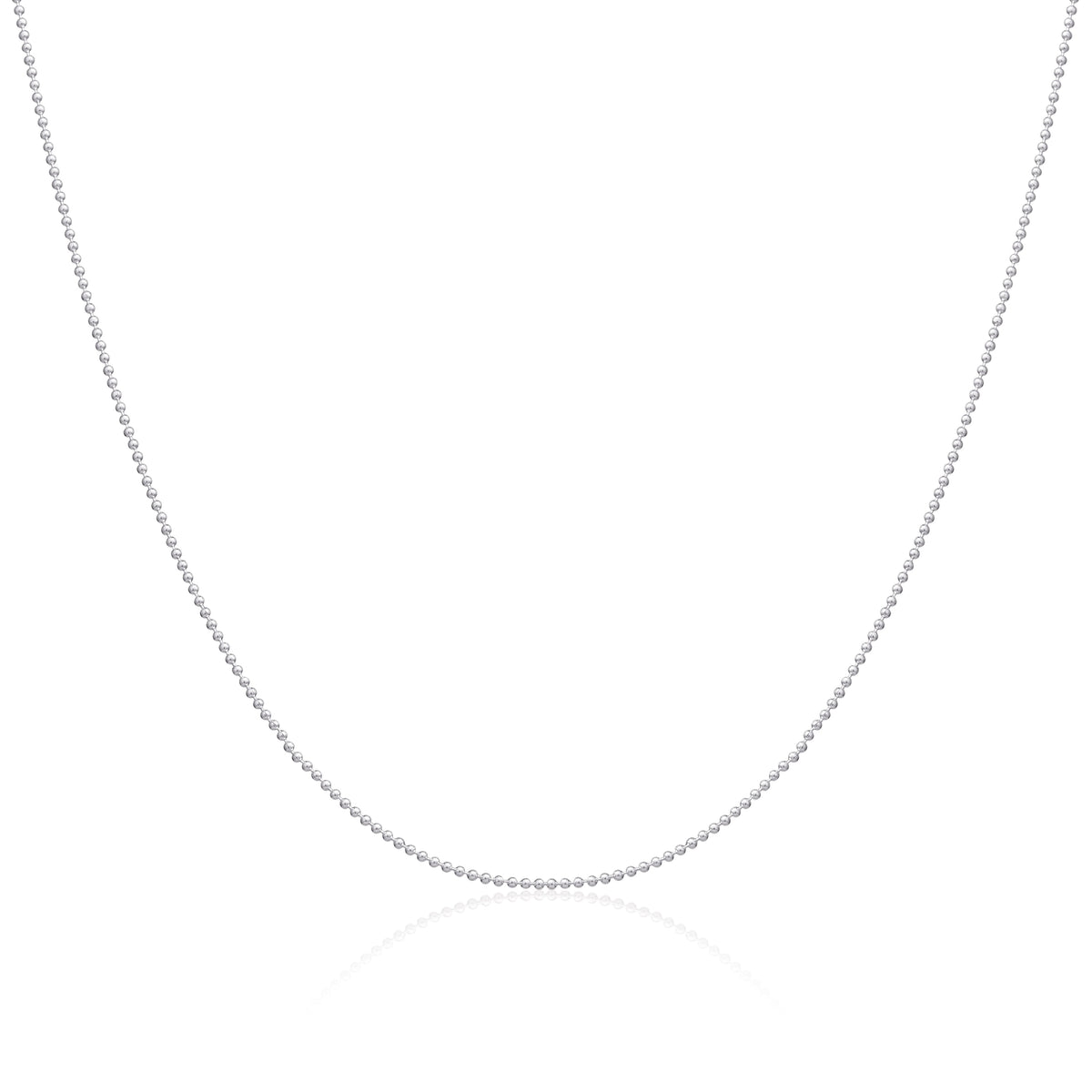 Chaîne à billes en argent sterling de 1 mm