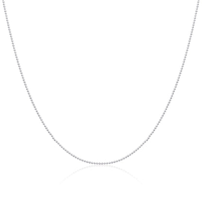 Chaîne à billes en argent sterling de 1 mm