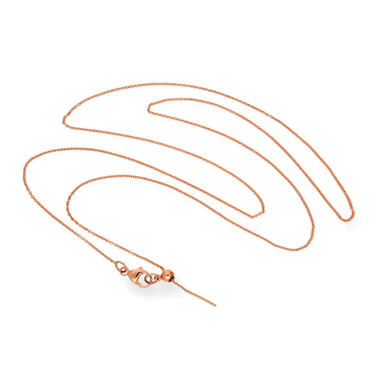 Collier ras du cou réglable en or rose 9 carats de 44 cm