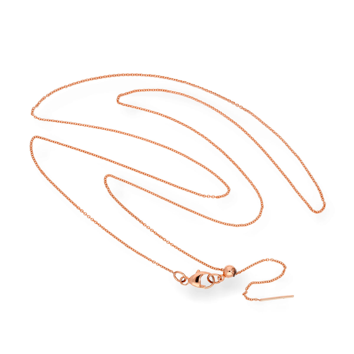 Collier ras du cou réglable en or rose 9 carats de 44 cm