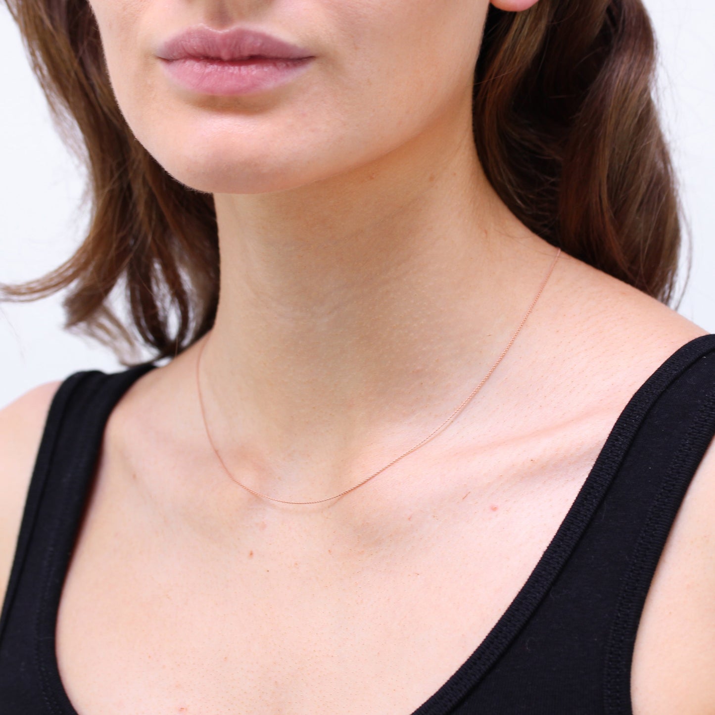 Collier ras du cou réglable en or rose 9 carats de 44 cm
