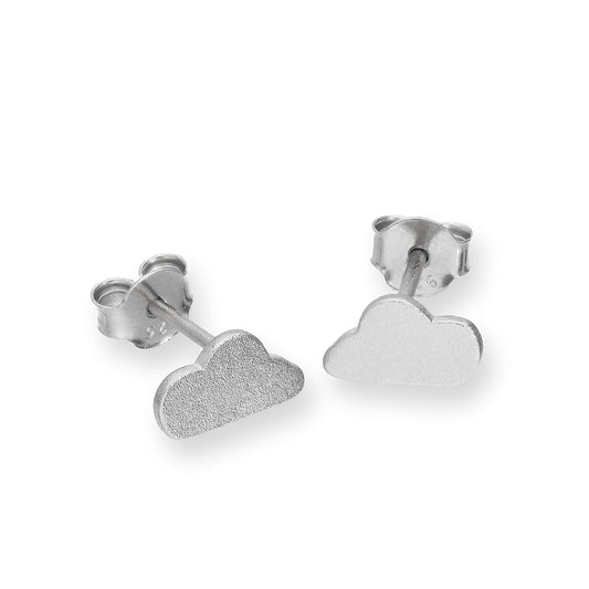 Boucles d'oreilles à tige en argent sterling avec nuage givré