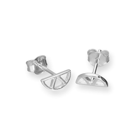 Boucles d'oreilles à tige en argent sterling avec tranche de citron découpée