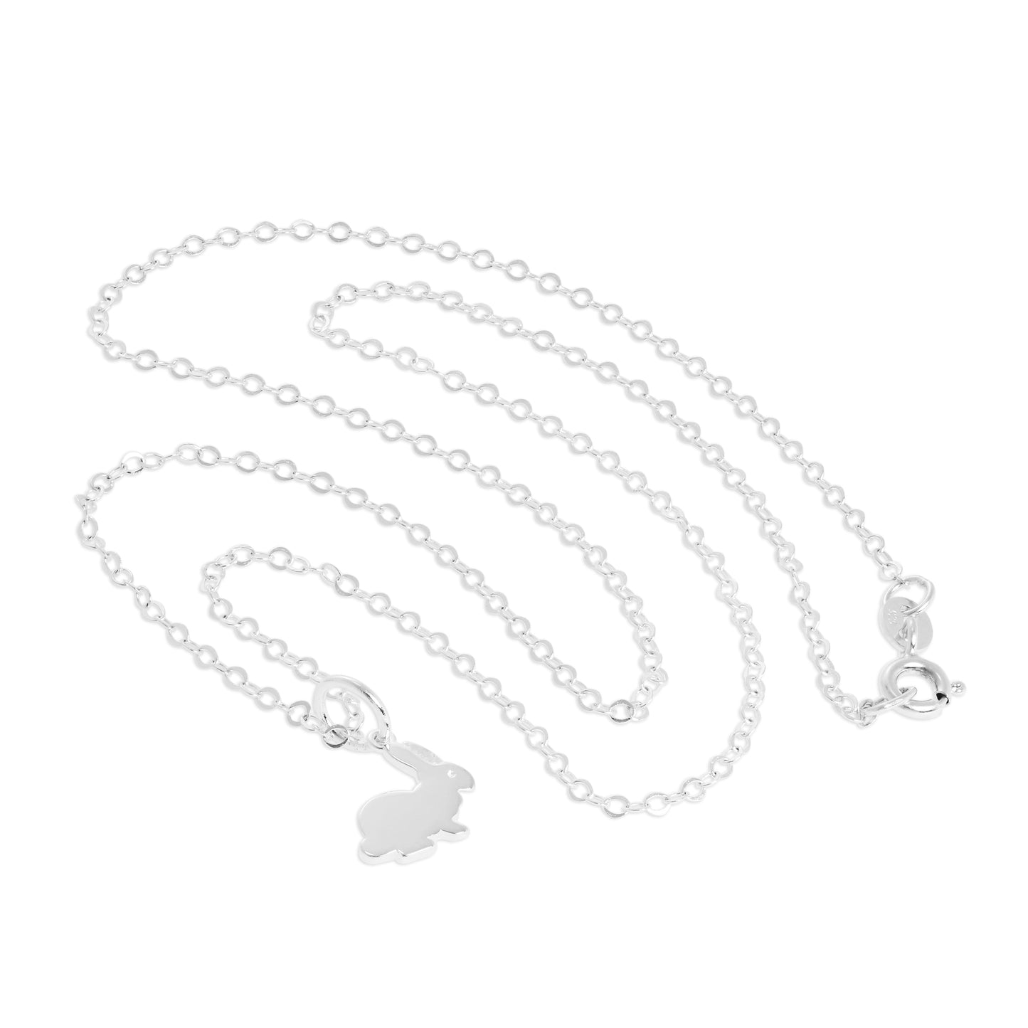 Collier pendentif lapin en argent sterling