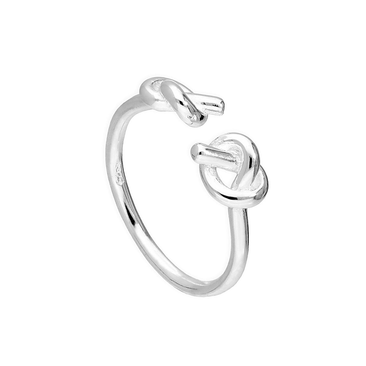 Bague d'orteil en argent sterling avec double cœur et nœuds