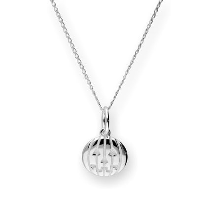 Collier pendentif citrouille d'Halloween en argent sterling de 14 à 22 pouces