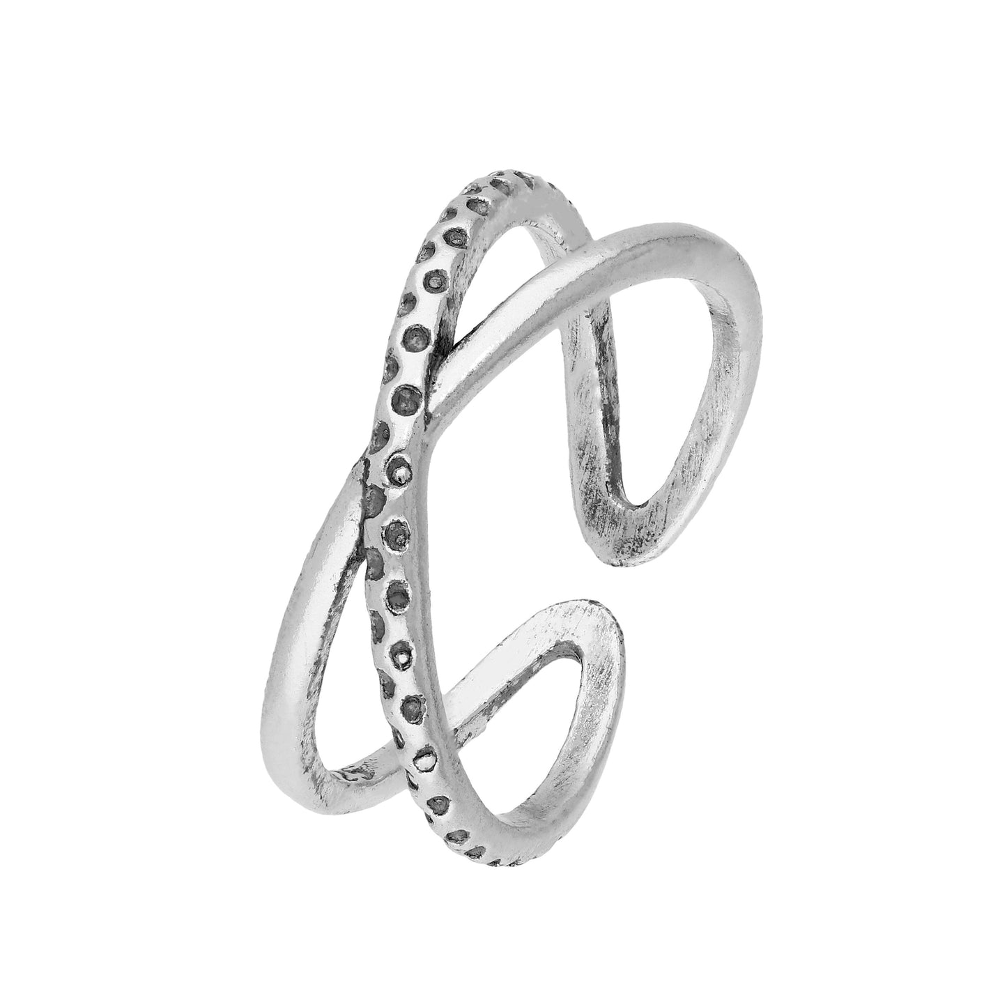 Bague d'orteil en argent sterling à motif croisé