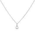 Collier pendentif cœur en argent sterling et cristal saphir CZ 35 à 55 cm