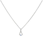 Collier pendentif cœur en argent sterling et cristal saphir CZ 35 à 55 cm