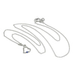 Collier pendentif cœur en argent sterling et cristal saphir CZ 35 à 55 cm
