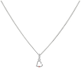 Collier avec pendentif en forme de cœur en argent sterling et cristal tourmaline CZ, 35 à 55 cm