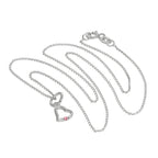 Collier avec pendentif en forme de cœur en argent sterling et cristal tourmaline CZ, 35 à 55 cm