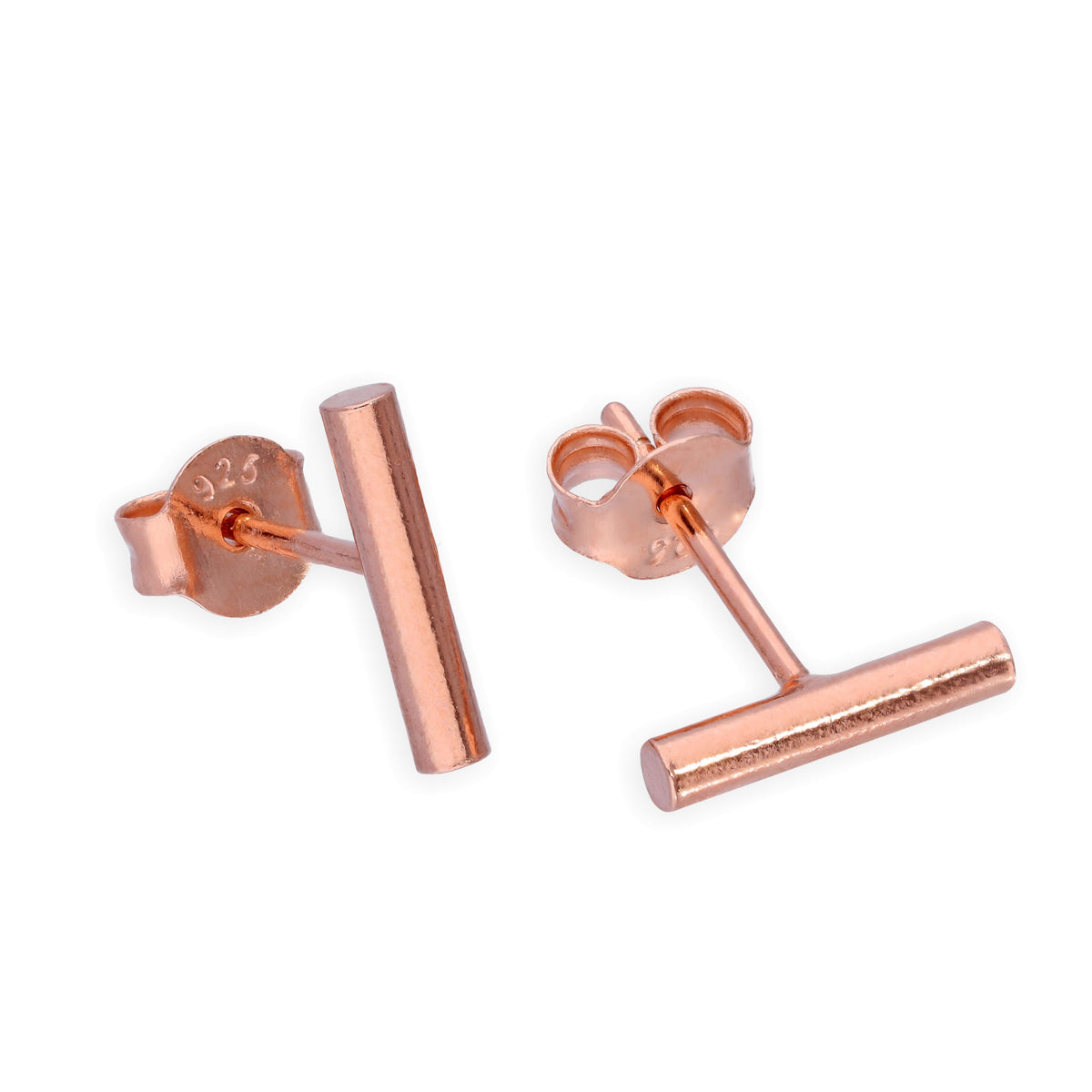 Boucles d'oreilles à tige en argent sterling plaqué or rose