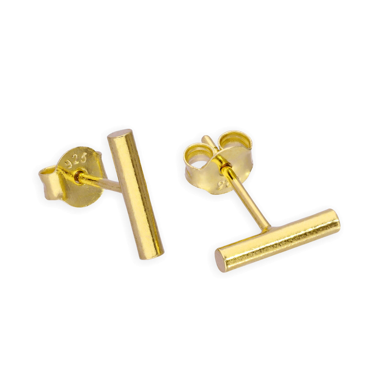 Boucles d'oreilles à tige en argent sterling plaqué or