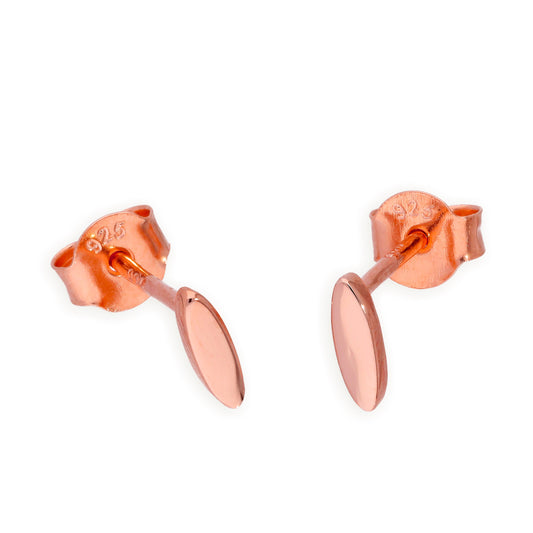 Boucles d'oreilles ovales en argent sterling plaqué or rose