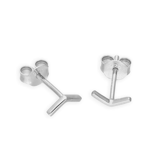 Boucles d'oreilles à tige en argent sterling à chevrons