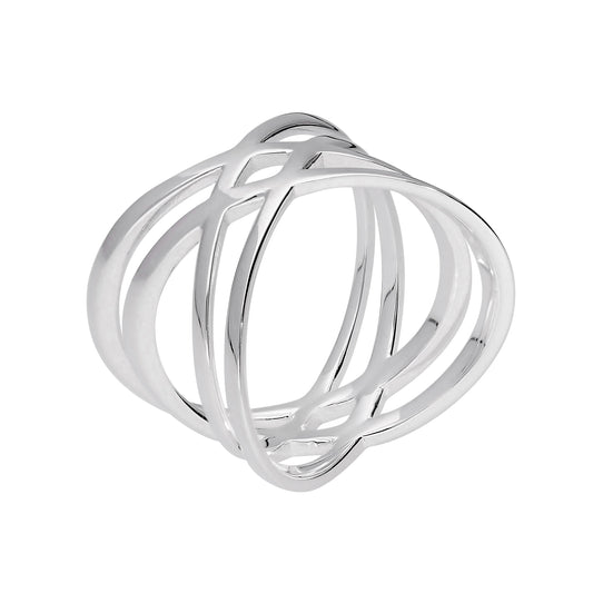 Bague en argent sterling à double croix