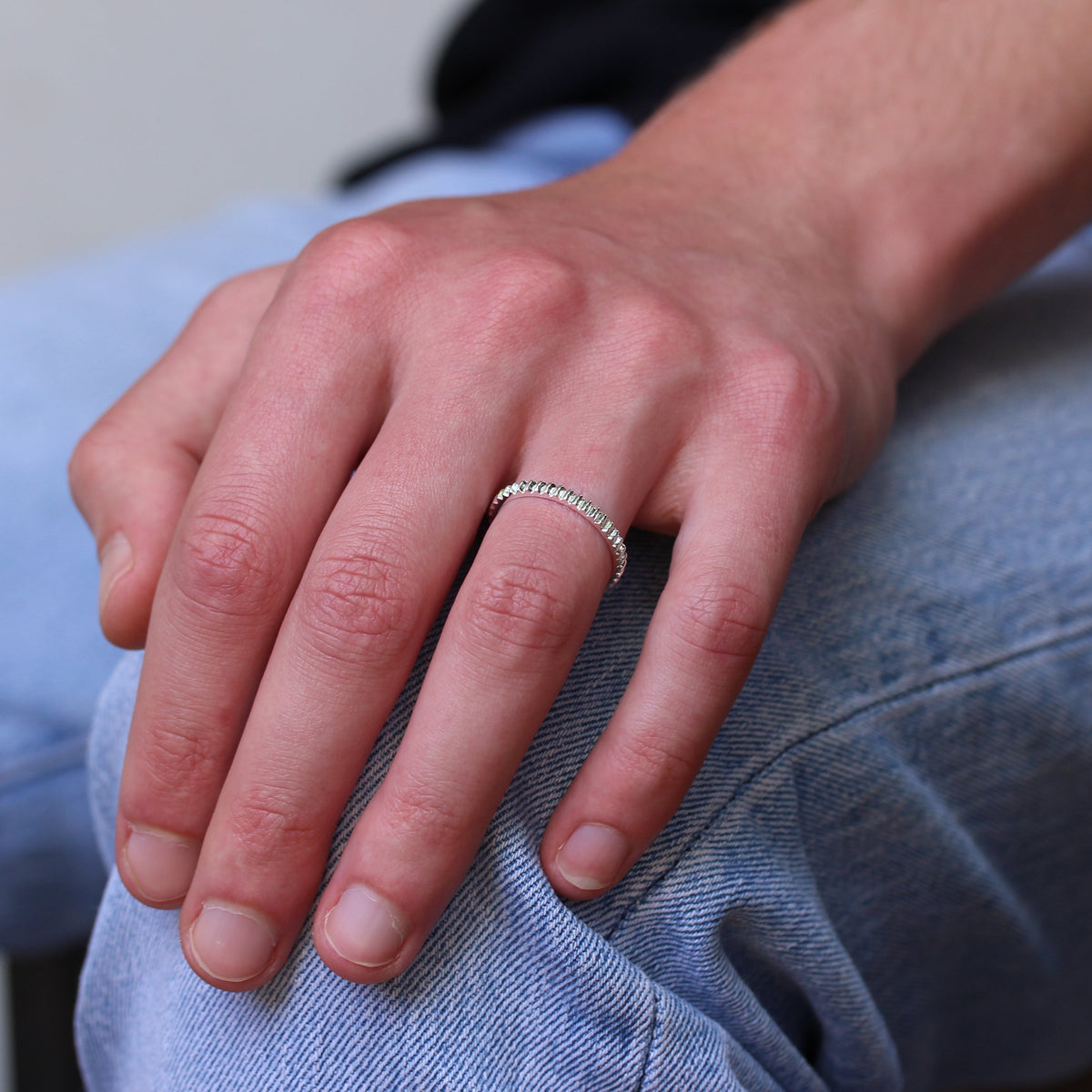Bague en argent sterling avec engrenage