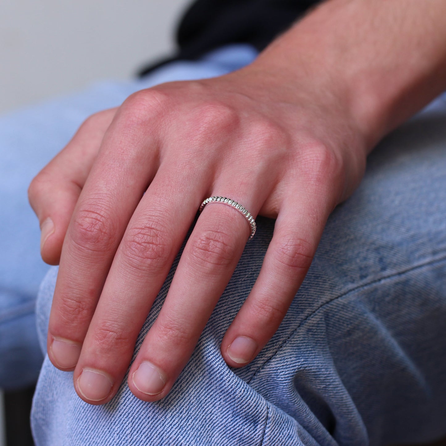 Bague en argent sterling avec engrenage