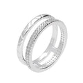 Bague double bande en argent sterling et cristal CZ