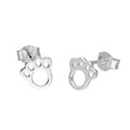 Boucles d'oreilles à tige en argent sterling avec empreintes de pattes d'animaux