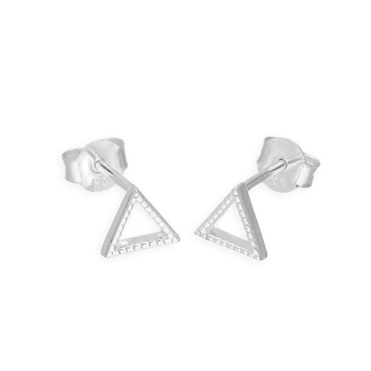 Boucles d'oreilles à tige triangulaires ouvertes en argent sterling