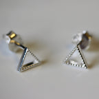 Boucles d'oreilles à tige triangulaires ouvertes en argent sterling
