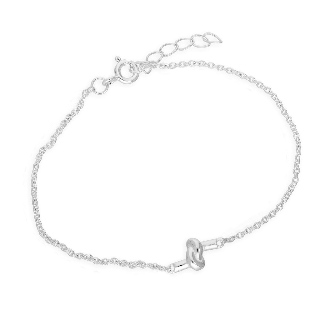 Bracelet en argent sterling à nœud torsadé de 15 cm avec extension de 2,5 cm