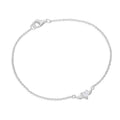 Bracelet en argent sterling et cristal CZ transparent, cœur sur ailes, 18 cm