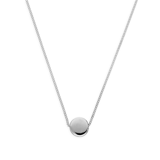 Collier en argent sterling avec disque rond de 40 cm