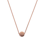 Collier en argent sterling plaqué or rose avec disque rond de 40 cm