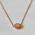 Collier en argent sterling plaqué or rose avec disque rond de 40 cm
