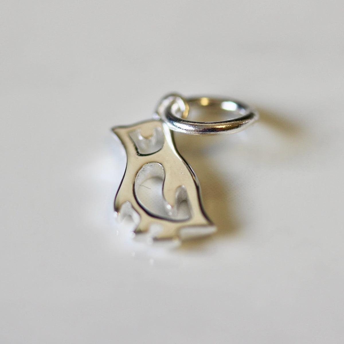 Breloque pingouin en argent sterling avec détails découpés