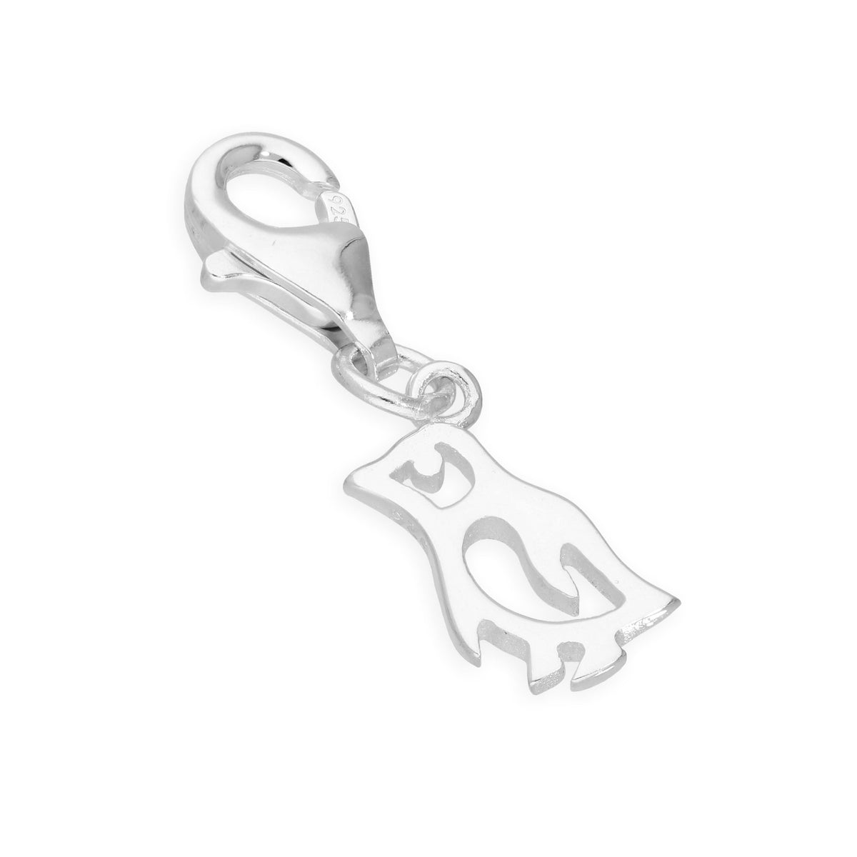 Breloque pingouin en argent sterling avec détails découpés
