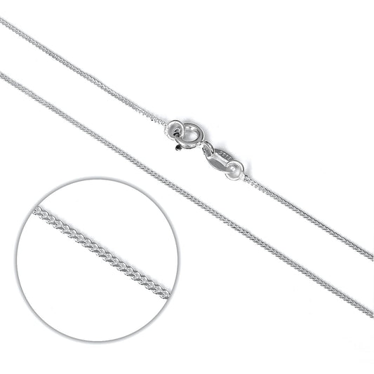 Chaîne gourmette en argent sterling taille diamant 28 pouces