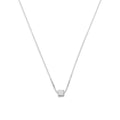 Collier en argent sterling avec chaîne vénitienne de 45 cm et perle cubique
