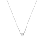 Collier en argent sterling avec chaîne vénitienne de 45 cm et perle cubique