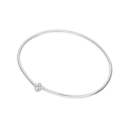 Petit bracelet jonc en argent sterling avec nœud de 58 mm