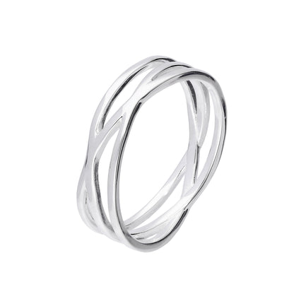 Bague en argent sterling avec fils tissés, taille O