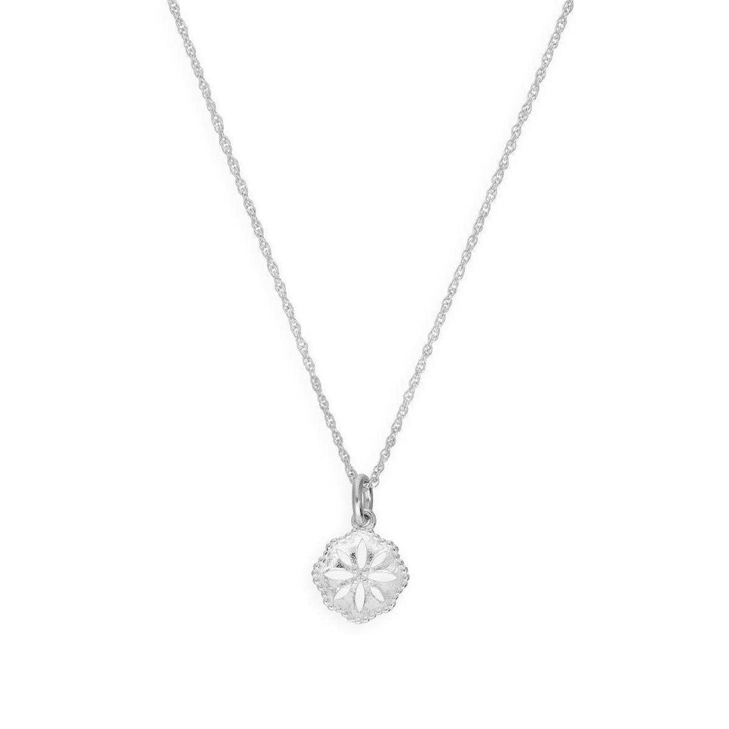 Collier pendentif fleur découpée en argent sterling de 40 à 55 cm
