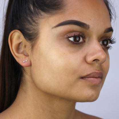 Boucles d'oreilles à tige en argent sterling avec os