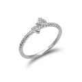 Bague en argent sterling 1 mm avec nœud en cristal CZ - Tailles 49 à 65
